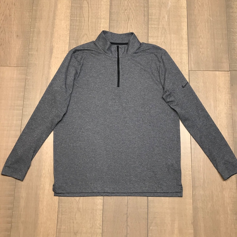 Nike 1/4 Zip Pullover Mens Size L Gray Golf Performance Pull over Cover Up‎ Run